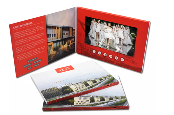 Digital lcd marketing displays book with 2.4&quot;2.8&quot;4.3&quot;5&quot;7&quot;9&quot;10 inch LCD Screen Video Brochure Book Custom Quality Print