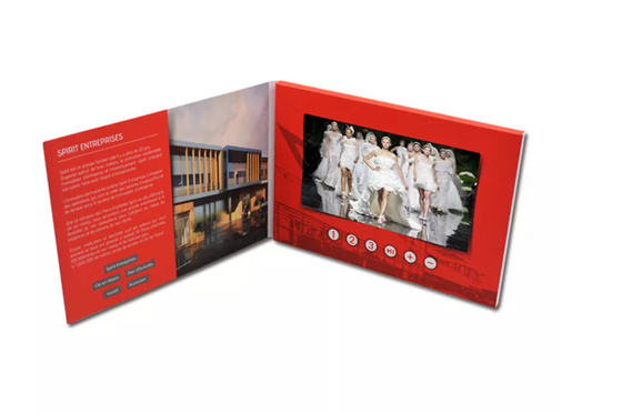 7 inch LCD video in print brochure,A froame video brochure with back stand video calendar