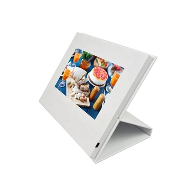 Counter top video display with 10 inch screen, custom print LCD video poster display for shop