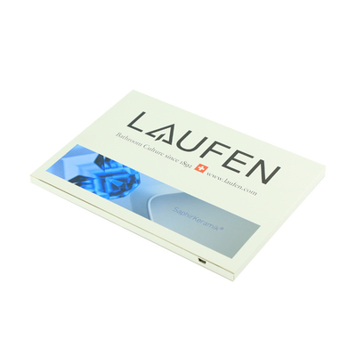 Motion activated ips lcd screens card brochure video brochure 7 inch，LCD video book for invitation