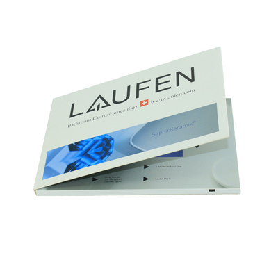 innovative design custom print lcd video book/7 inch video plus print for pharma marketing