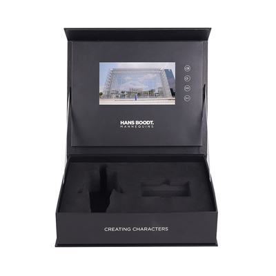 LCD Advertising video box, customized print 7 inch LCD video display gift box with customized EVA inlay