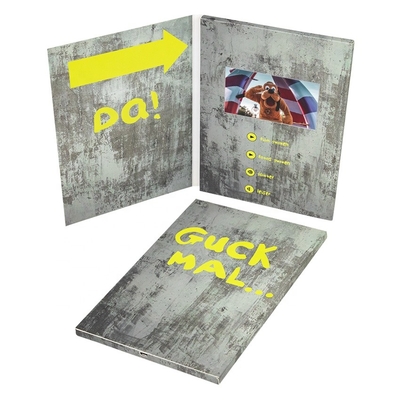 CMYK print promo video brochure / video in folder lcd video brochure 7 inch with video packs