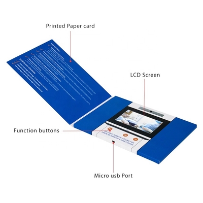 Custom print LCD video brochure, invitation card with video message