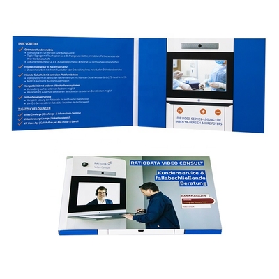 10 inch LCD video brochure promotion, custom print direct mail video player for advertising