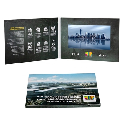 Custom print LCD video brochure, invitation card with video message