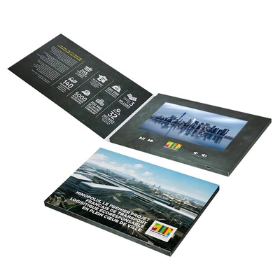 Customized High Resolution 7 Inch Video Book, Video Booklet, Lcd Screen Video Brochure Card