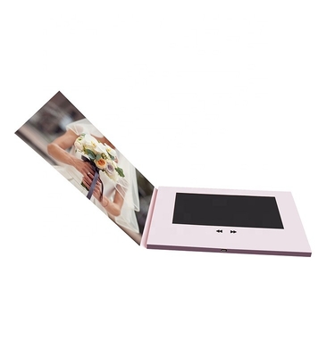 custom design video brochure for wedding, 7 inch LCD wedding video brochure invitation card