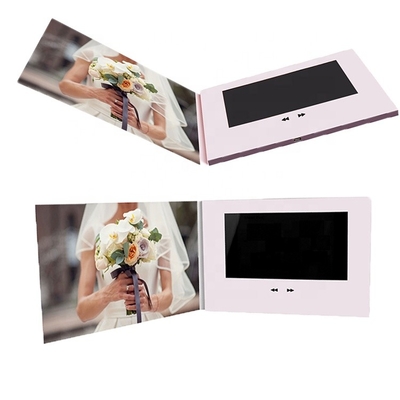 custom design video brochure for wedding, 7 inch LCD wedding video brochure invitation card