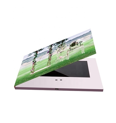 custom design video brochure for wedding, 7 inch LCD wedding video brochure invitation card