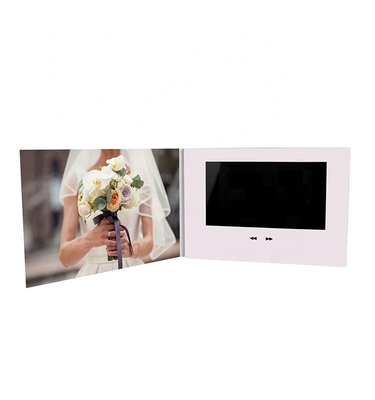 custom design video brochure for wedding, 7 inch LCD wedding video brochure invitation card