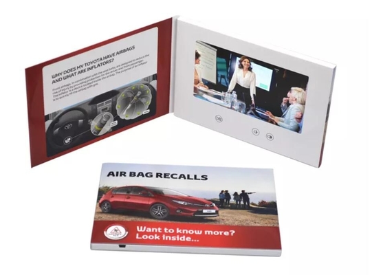 Customized High Resolution 7 Inch Video Book, Video Booklet, Lcd Screen Video Brochure Card