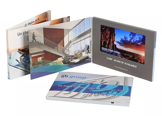 colorful creative paper advertising player 7 inch HD LCD screen postcard display book video card brochure