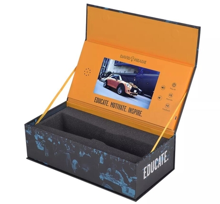 Customized print gift box with tft screen video card digital lcd brochure