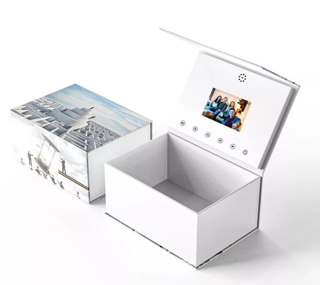 video presentation box with LCD screen to promote business video pack box with custom printing