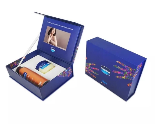 Customized print gift box with tft screen video card digital lcd brochure