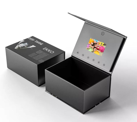 4.5/5/7/10.1 inch LCD video gift box, custom print video packaging gift box for invitation