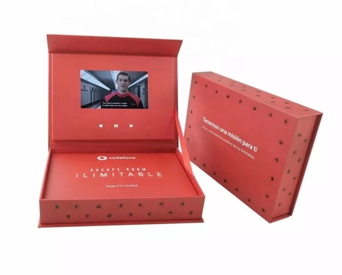 4.5/5/7/10.1 inch LCD video gift box, custom print video packaging gift box for invitation