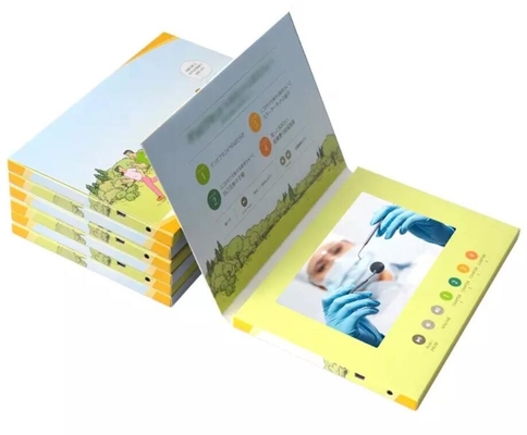 colorful creative paper advertising player 7 inch HD LCD screen postcard display book video card brochure