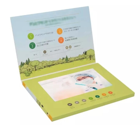 Custom A5 Softcover 5 Inch Digital LCD Video Brochure IPS for Financial Advertising