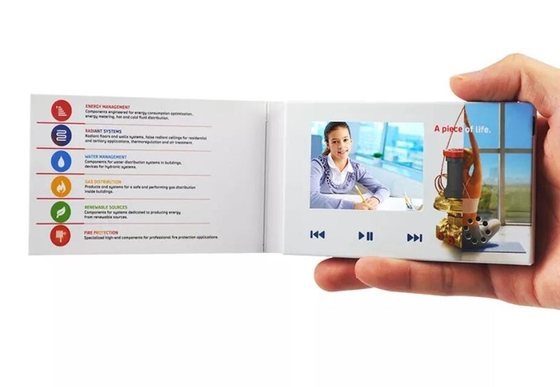 Custom video brochure for video marketing, 7 inch LCD video player card video book