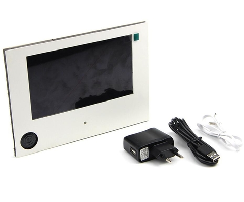 Button activated TFT LCD video module components for retail display fixture