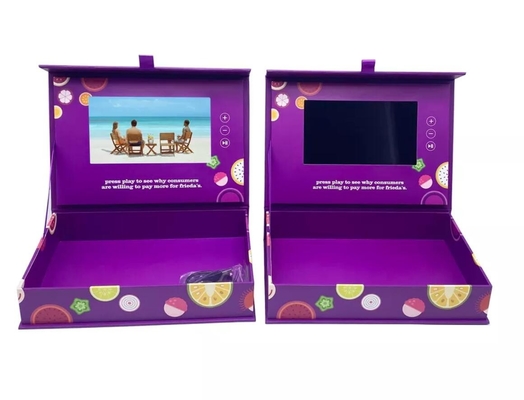 4.5/5/7/10.1 inch LCD video gift box, custom print video packaging gift box for invitation