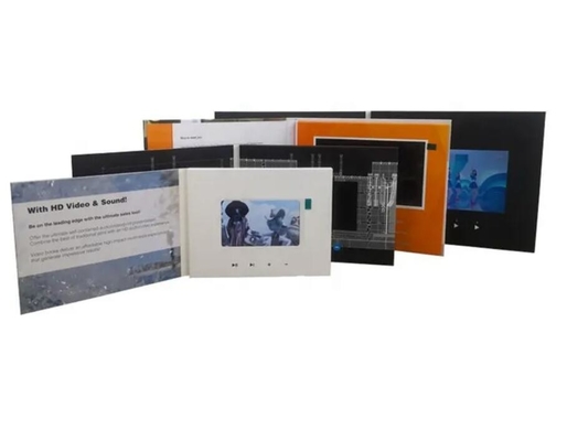 innovative design custom print lcd video book/7 inch video plus print for pharma marketing