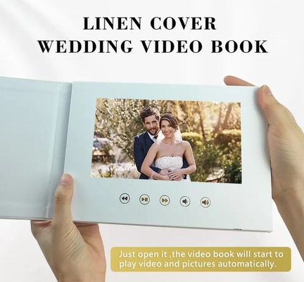 Custom MEMORIES GOLD FOIL Linen Video Book Wedding Linen Wedding Folder Booklet Mailer Postcard Video Album