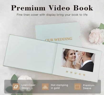 7Inch IPS screen Linen-Bound Digital Video Book Album Wedding Memories Motion Video Book