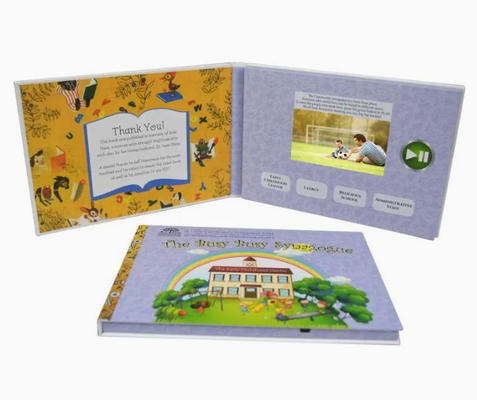 Hard cover digital video brochure 7 inch LCD video in print for company marketing