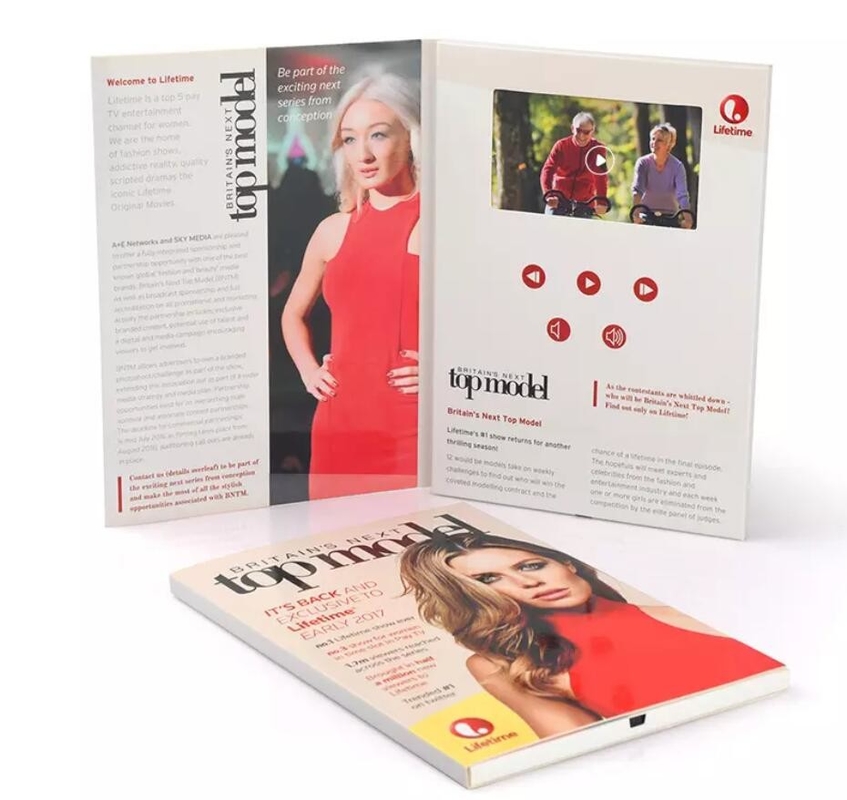 Video Booklet Custom Size 2.4/4.3/5/7/10 inch LCD Greeting Card Lcd Video Mailer TFT Video Brochure