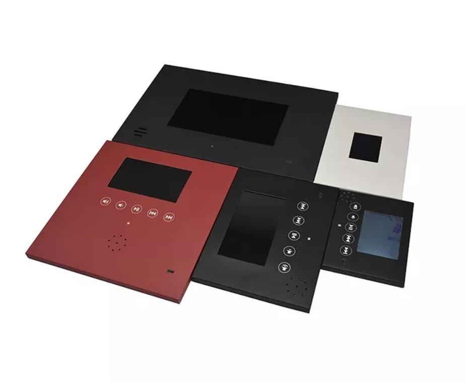 Printed cover LCD video module display 7 inch TFT LCD video module components with AC adaptor power